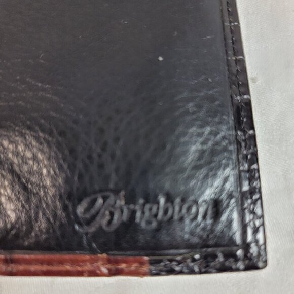 Brighton Boston Black and Brown Wallet / Organizer Crossbody. Croc pattern - Picture 6 of 8